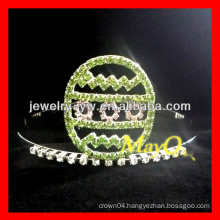 Halloween green rhinestone egg pageant crown